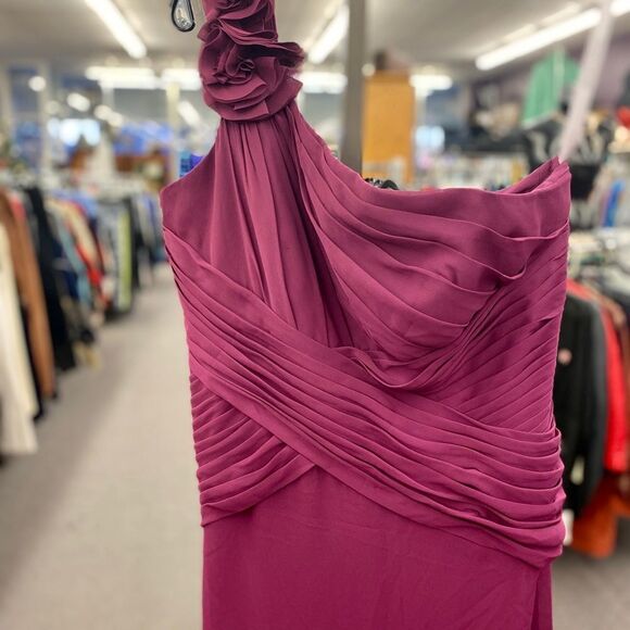 David's Bridal Sz. 10 Burgundy Formal Gown - Picture 2 of 7